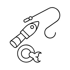 fishing whistle icon, fishing whistle line art - simple line art of fishing whistle, perfect for fishing whistle logos and icons