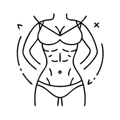 fit body icon, fit body line art - simple line art of fit body, perfect for fit body logos and icons