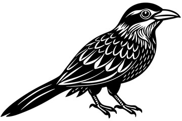 Cute Bird Line Art Vector – Minimalist Bird Illustration, Logo Icon & Clip art on White Background
