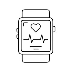 fitness tracker screen icon, fitness tracker screen line art - simple line art of fitness tracker screen, perfect for fitness tracker screen logos and icons