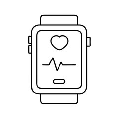 fitness tracker screen icon, fitness tracker screen line art - simple line art of fitness tracker screen, perfect for fitness tracker screen logos and icons