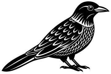 Cute Bird Line Art Vector – Minimalist Bird Illustration, Logo Icon & Clip art on White Background