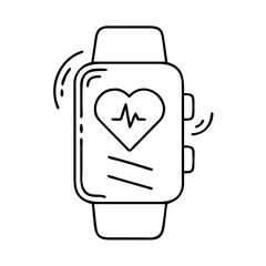 fitness tracker watch icon, fitness tracker watch line art - simple line art of fitness tracker watch, perfect for fitness tracker watch logos and icons