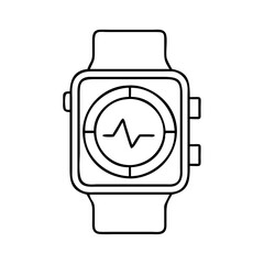 fitness tracker watch icon, fitness tracker watch line art - simple line art of fitness tracker watch, perfect for fitness tracker watch logos and icons