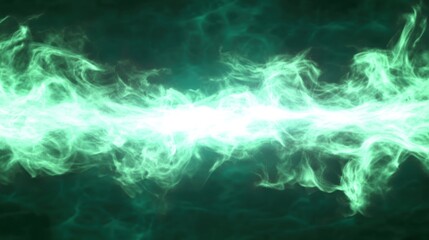 Mystic Green Energy Beam: Abstract Flowing Light