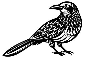 Cute Bird Line Art Vector – Minimalist Bird Illustration, Logo Icon & Clip art on White Background