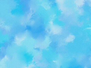 Obraz premium 爽やかなブルーの滲み水彩背景 青 水色