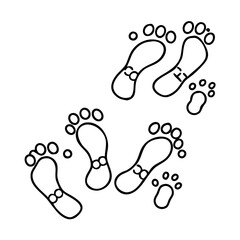 footsteps in sand icon, footsteps in sand line art - simple line art of footsteps in sand, perfect for footsteps in sand logos and icons