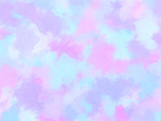 ピンクと青の滲み水彩背景　テクスチャ