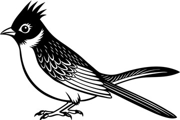 Cute Bird Line Art Vector – Minimalist Bird Illustration, Logo Icon & Clip art on White Background