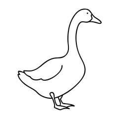 goose silhouette icon, goose silhouette line art - simple line art of goose silhouette, perfect for goose silhouette logos and icons