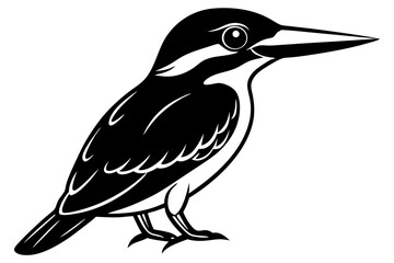 Cute Bird Line Art Vector – Minimalist Bird Illustration, Logo Icon & Clip art on White Background