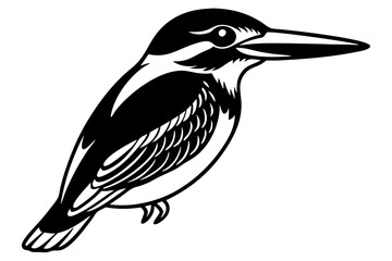 Cute Bird Line Art Vector – Minimalist Bird Illustration, Logo Icon & Clip art on White Background