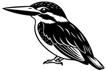Cute Bird Line Art Vector – Minimalist Bird Illustration, Logo Icon & Clip art on White Background