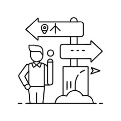 guided tour icon, guided tour line art - simple line art of guided tour, perfect for guided tour logos and icons