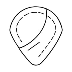 guitar pick icon, guitar pick line art - simple line art of guitar pick, perfect for guitar pick logos and icons