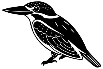 Cute Bird Line Art Vector – Minimalist Bird Illustration, Logo Icon & Clip art on White Background