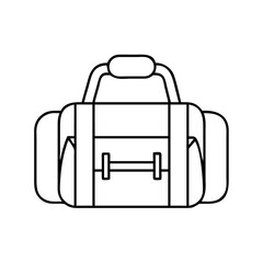 gym bag icon, gym bag line art - simple line art of gym bag, perfect for gym bag logos and icons