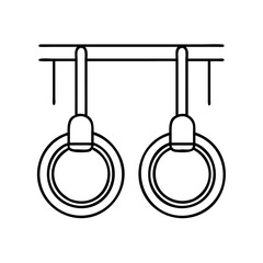 gymnastics rings icon, gymnastics rings line art - simple line art of gymnastics rings, perfect for gymnastics rings logos and icons