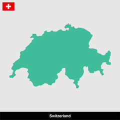 Obraz premium Switzerland country map vector isolated on transparent background