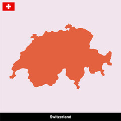Switzerland country map vector isolated on transparent background
