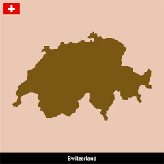 Switzerland country map vector isolated on transparent background