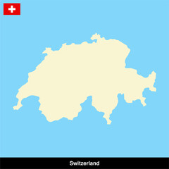 Switzerland country map vector isolated on transparent background
