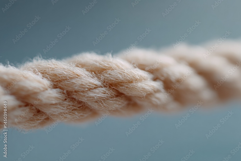 Poster minimalistic representation of two ropes either being tied together or pulled apart in clean image