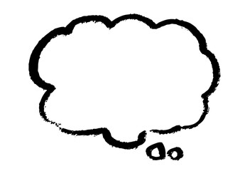 筆　ふきだし 考え中