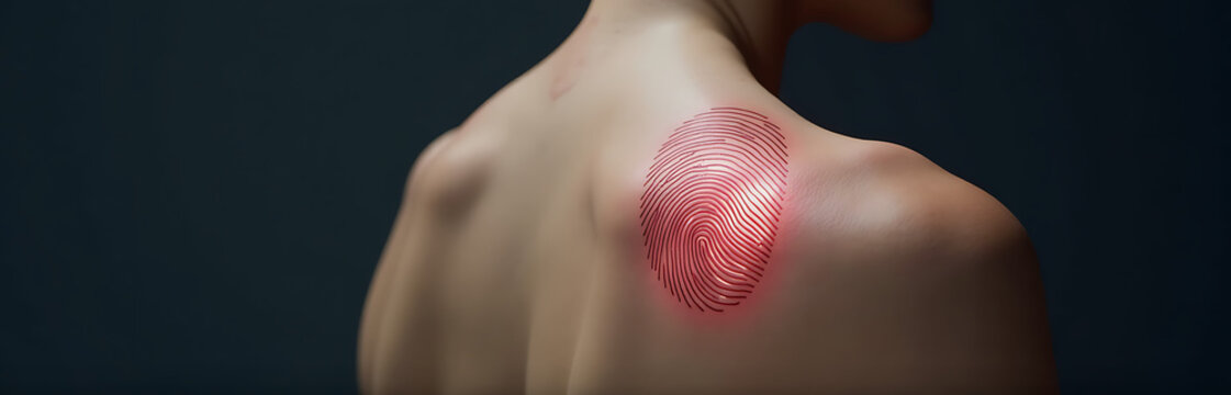 tatuaggio elettronico funzionale che mostra dati biometrici sulla