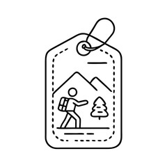 hiking permit tag icon, hiking permit tag line art - simple line art of hiking permit tag, perfect for hiking permit tag logos and icons