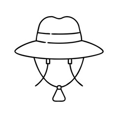 hiking hat icon, hiking hat line art - simple line art of hiking hat, perfect for hiking hat logos and icons