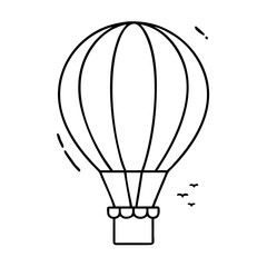 hot air balloon icon, hot air balloon line art - simple line art of hot air balloon, perfect for hot air balloon logos and icons