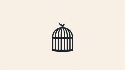Simple birdcage graphic, freedom concept, possible use as logo or icon