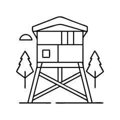 hunting blind icon, hunting blind line art - simple line art of hunting blind, perfect for hunting blind logos and icons