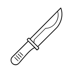 hunting knife icon, hunting knife line art - simple line art of hunting knife, perfect for hunting knife logos and icons