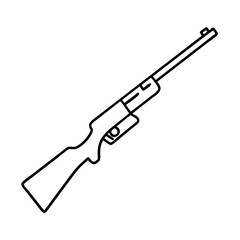 hunting rifle icon, hunting rifle line art - simple line art of hunting rifle, perfect for hunting rifle logos and icons