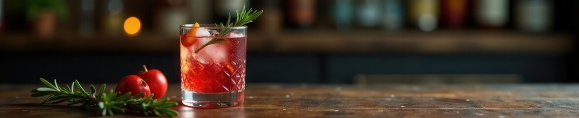 Rosemary gin fizz on dark table with copy space , alcohol, dark