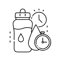 hydration reminder icon, hydration reminder line art - simple line art of hydration reminder, perfect for hydration reminder logos and icons