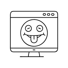 internet meme icon, internet meme line art - simple line art of internet meme, perfect for internet meme logos and icons