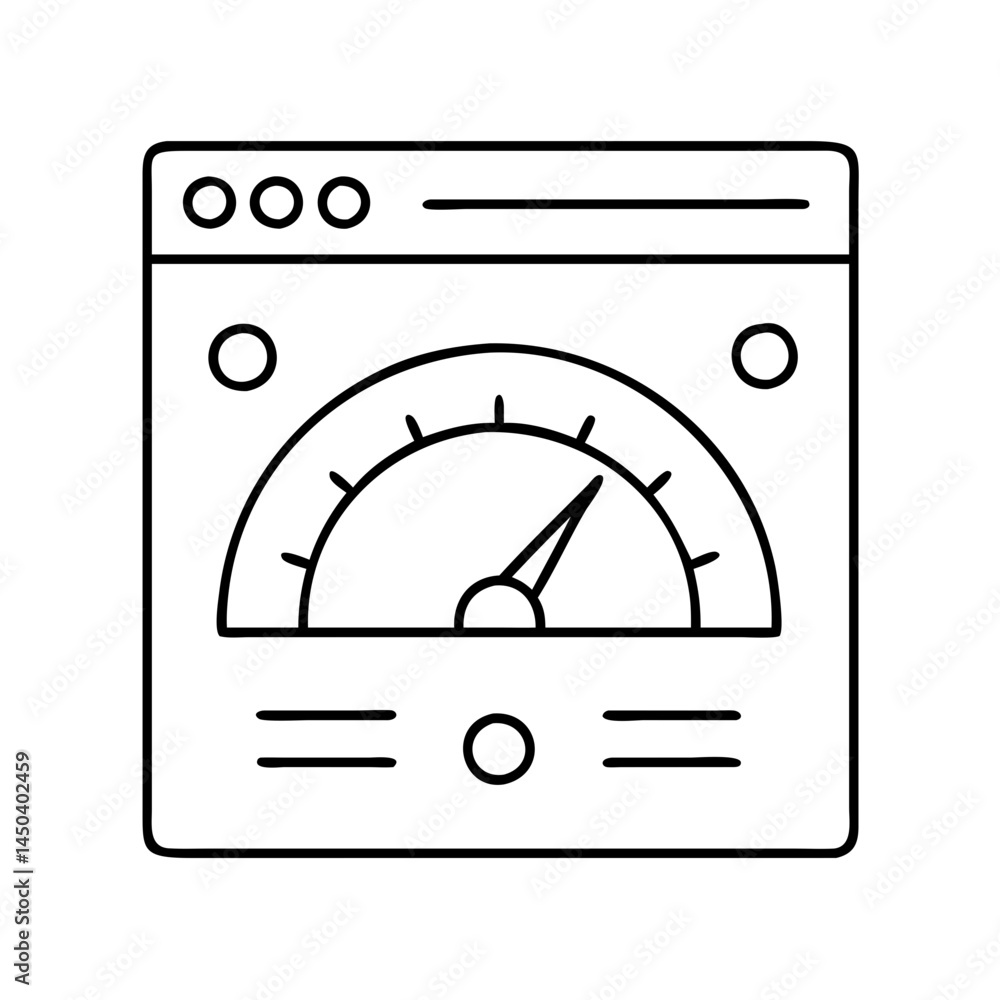 Poster internet speed meter icon, internet speed meter line art - simple line art of internet speed meter, 