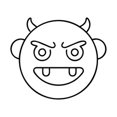 internet troll emoji icon, internet troll emoji line art - simple line art of internet troll emoji, perfect for internet troll emoji logos and icons
