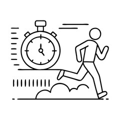 interval running icon, interval running line art - simple line art of interval running, perfect for interval running logos and icons