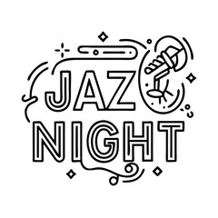 jazz night logo icon, jazz night logo line art - simple line art of jazz night logo, perfect for jazz night logo logos and icons