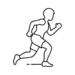 jogger silhouette icon, jogger silhouette line art - simple line art of jogger silhouette, perfect for jogger silhouette logos and icons