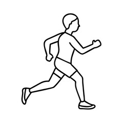 jogger silhouette icon, jogger silhouette line art - simple line art of jogger silhouette, perfect for jogger silhouette logos and icons