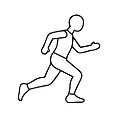 jogger silhouette icon, jogger silhouette line art - simple line art of jogger silhouette, perfect for jogger silhouette logos and icons