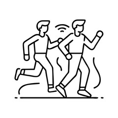 jogging buddy icon, jogging buddy line art - simple line art of jogging buddy, perfect for jogging buddy logos and icons