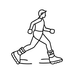 jogging with ankle weights icon, jogging with ankle weights line art - simple line art of jogging with ankle weights, perfect for jogging with ankle weights logos and icons