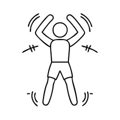 jumping jacks icon, jumping jacks line art - simple line art of jumping jacks, perfect for jumping jacks logos and icons